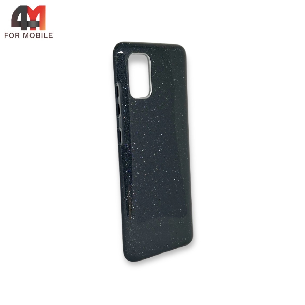 Чехол для Samsung A51 силиконовый с блестками, черного цвета - фото 1 - id-p226617211