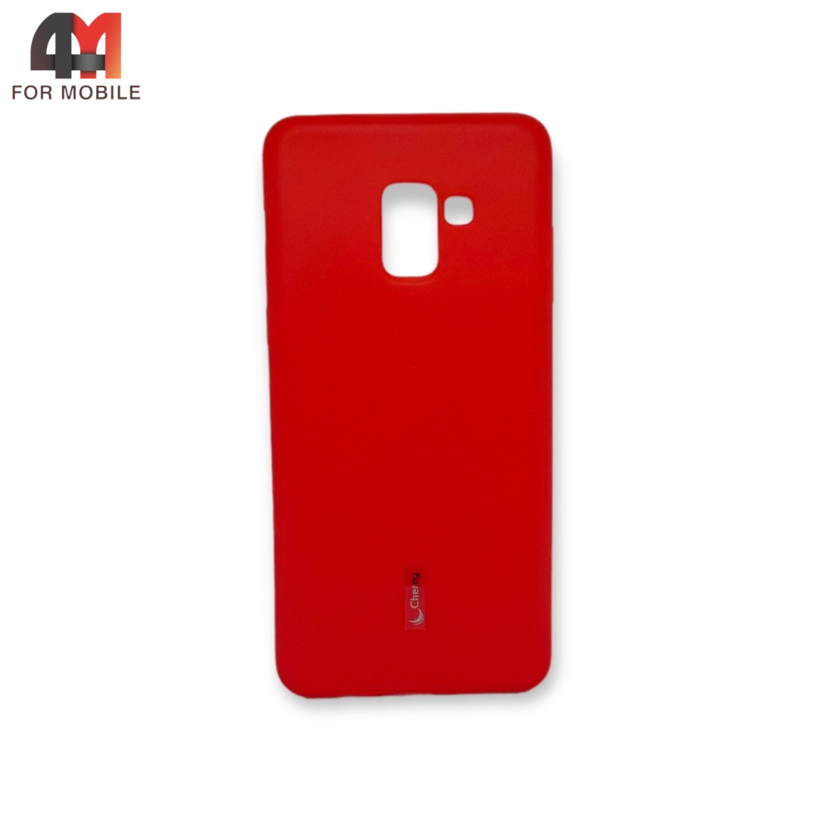 Чехол для Samsung A8 Plus 2018/A730 силиконовый, матовый, красного цвета, Cherry - фото 1 - id-p226621245