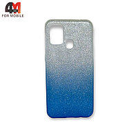 Чехол Samsung M21/M30S силиконовый, блестящий с переходом, голубого цвета