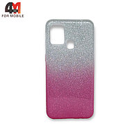 Чехол Samsung M21/M30S силиконовый, блестящий с переходом, розового цвета