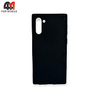 Чехол Samsung Note 10 силиконовый, матовый, черного цвета