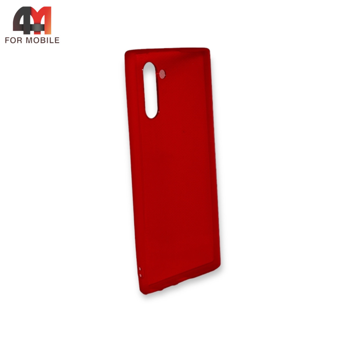 Чехол Samsung Note 10 силиконовый, глянцевый, прозрачный красного цвета - фото 1 - id-p226617217