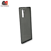 Чехол Samsung Note 10 силиконовый, глянцевый, прозрачный серого цвета