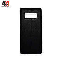 Чехол Samsung Note 8/N950 силиконовый под кожу, черного цвета, HDD