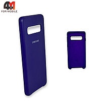 Чехол Samsung S10 силиконовый, Silicone Case, фиолетового цвета