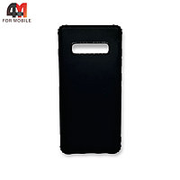 Чехол Samsung S10 силиконовый с усиленными углами, черного цвета