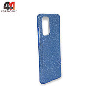 Чехол Samsung S20/S11 lite/S11e силиконовый с блестками, синего цвета
