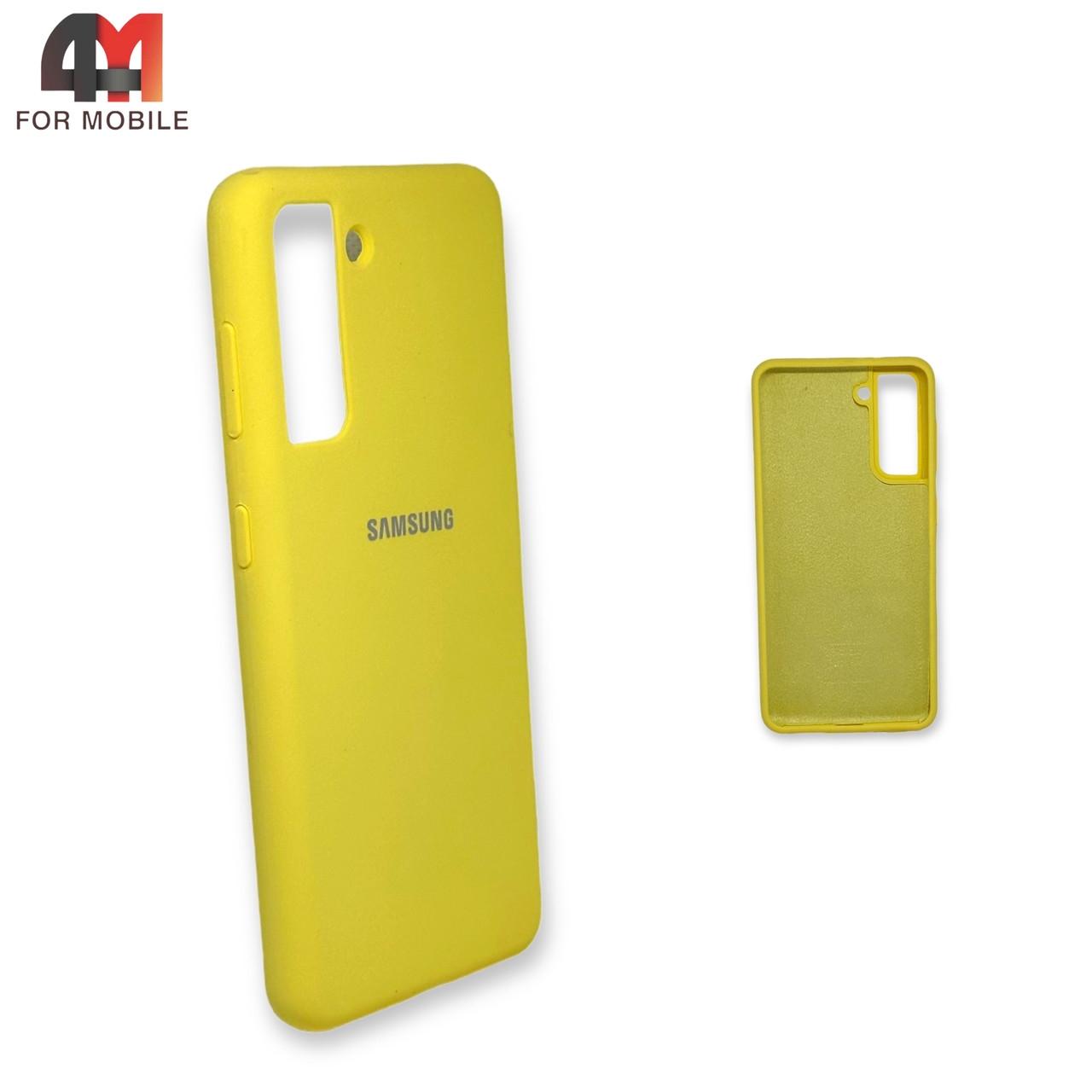 Чехол Samsung S21/S30 силиконовый, Silicone Case, желтого цвета - фото 1 - id-p226618326