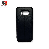 Чехол Samsung S8 силиконовый, под кожу, черного цвета, HDD