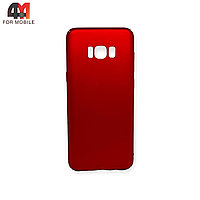 Чехол Samsung S8 Plus пластиковый, матовый, красного цвета