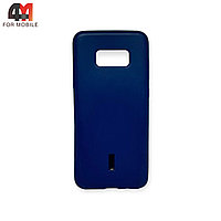 Чехол Samsung S8 Plus силиконовый, матовый, синего цвета, Cherry