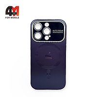 Чехол Iphone 15 Pro пластиковый, AG Glass+MagSafe, фиолетового цвета