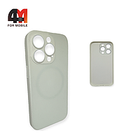 Чехол Iphone 15 Pro пластиковый, Glass case, белого цвета