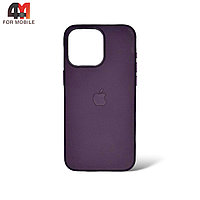 Чехол Iphone 15 Pro пластиковый, Leather Case + MagSafe, Mulberry