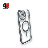 Чехол Iphone 15 Pro силиконовый, плотный + MagSafe , серого цвета, J-Case
