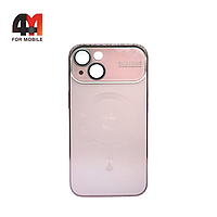 Чехол Iphone 14 пластиковый, AG Glass+MagSafe, розового цвета