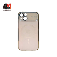 Чехол Iphone 14 пластиковый, AG Glass+MagSafe, бежевого цвета