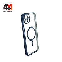Чехол Iphone 14 силиконовый, плотный + MagSafe, черного цвета, J-Case