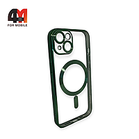 Чехол Iphone 14 силиконовый, плотный + MagSafe, зеленого цвета, J-Case