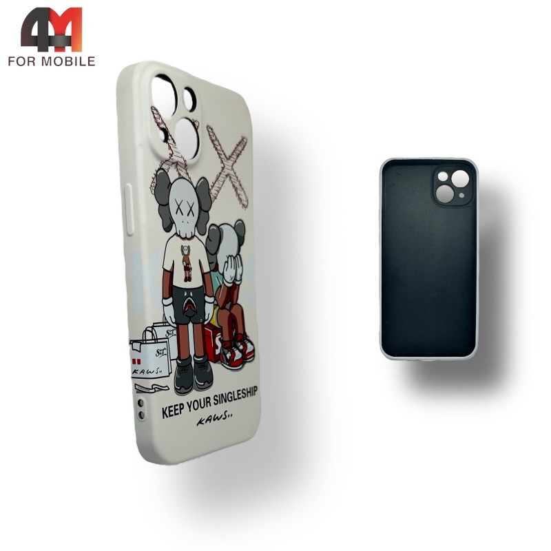 Чехол Iphone 14 силиконовый с рисунком, 01 белый, luxo - фото 1 - id-p226620491