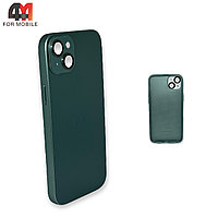 Чехол Iphone 14 пластиковый, стеклянный, темно-зеленого цвета