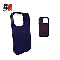 Чехол Iphone 14 пластиковый, Leather Case + MagSafe, Deep violet