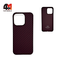 Чехол Iphone 14 пластик, кевлар, красного цвета, K-DOO