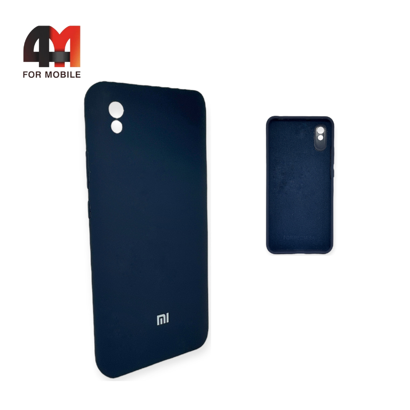 Чехол Xiaomi Redmi 9A Silicone Case, темно-синего цвета - фото 1 - id-p226619393