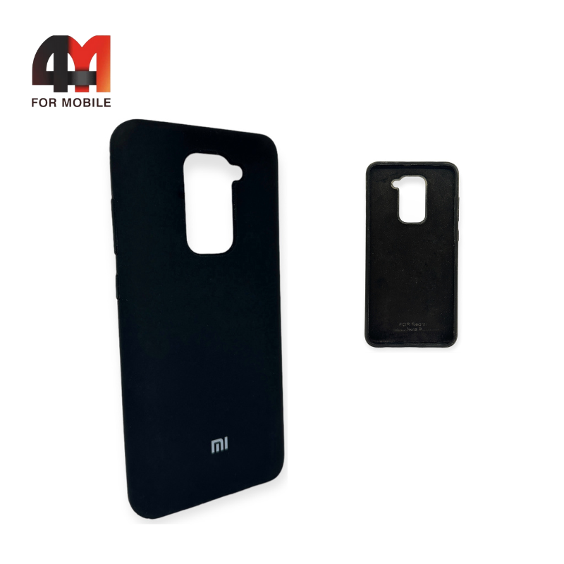 Чехол Xiaomi Redmi Note 9/Redmi 10X Silicone Case, черного цвета - фото 1 - id-p226624490