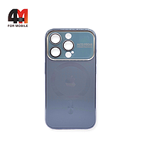 Чехол Iphone 15 Pro Max пластиковый, AG Glass+MagSafe, голубого цвета