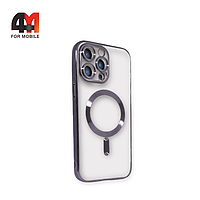 Чехол Iphone 15 Pro Max силиконовый, плотный + MagSafe , фиолетового цвета, J-Case