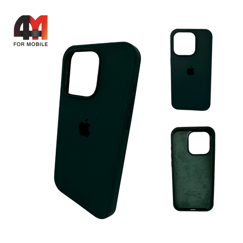 Чехол Iphone 15 Pro Max Silicone Case, 49 темно-бирюзового цвета - фото 1 - id-p226617220