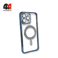 Чехол Iphone 15 Pro Max силиконовый с MagSafe, голубого цвета, Creative Case