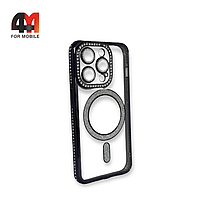 Чехол Iphone 15 Pro Max силиконовый с MagSafe, черного цвета, Creative Case