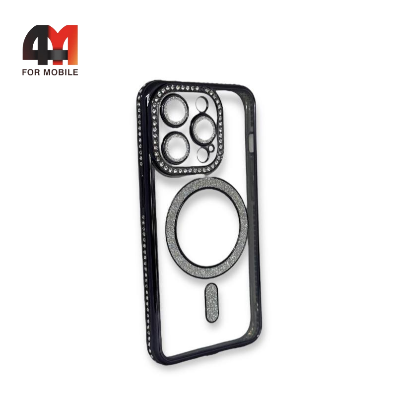 Чехол Iphone 15 Pro Max силиконовый с MagSafe, черного цвета, Creative Case - фото 1 - id-p226618072