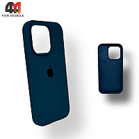 Чехол Iphone 14 Pro Silicone Case, 35 cеро-синего цвета