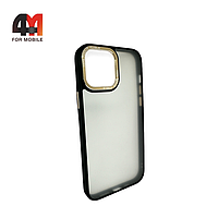 Чехол Iphone 14 Pro пластиковый с усиленной рамкой, золотого цвета, New Case