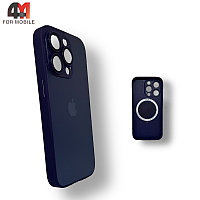Чехол Iphone 14 Pro пластиковый, Glass Case + MagSafe, фиолетового цвета