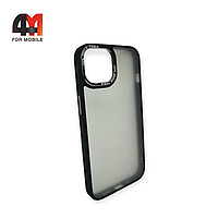 Чехол Iphone 14 Pro пластиковый с усиленной рамкой, черного цвета, New Case