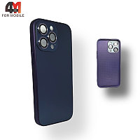 Чехол Iphone 14 Pro пластиковый, Glass case, фиолетового цвета