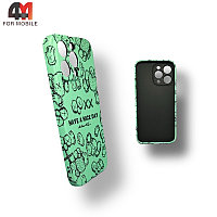 Чехол Iphone 14 Pro силиконовый с рисунком, 020 мятный, luxo