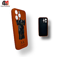 Чехол Iphone 14 Pro силиконовый с рисунком, 04 коричневый, luxo