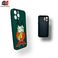 Чехол Iphone 14 Pro силиконовый с рисунком, 07 зеленый, luxo