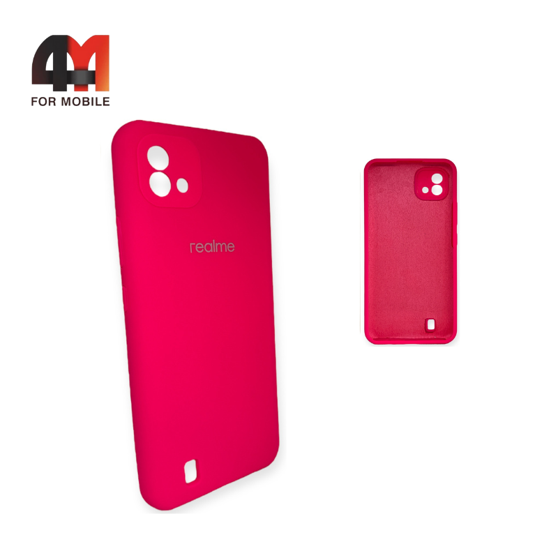 Чехол Realme C11 2021 Silicone Case, ярко-розового цвета - фото 1 - id-p226620115
