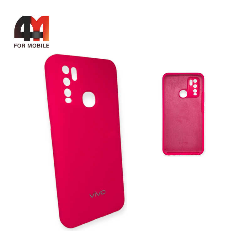 Чехол Vivo Y30/Y50 Silicone Case, ярко-розового цвета - фото 1 - id-p226620306