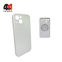 Чехол Iphone 14 Plus пластиковый, Glass Case + MagSafe, белого цвета
