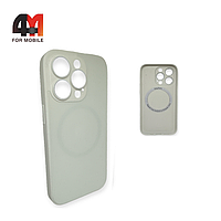 Чехол Iphone 14 Pro Max пластиковый, Glass Case + MagSafe, белого цвета