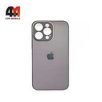 Чехол Iphone 14 Pro Max пластиковый, матовый с логотипом, лилового цвета