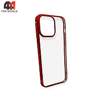 Чехол Iphone 14 Pro Max пластиковый с красной рамкой, Hicool