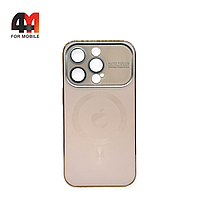 Чехол Iphone 14 Pro Max пластиковый, AG Glass+MagSafe, бежевого цвета